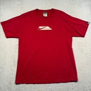 Nike T-Shirt Mens Large Red Vintage Y2K Graphic Swoosh Short Sleeve Tee